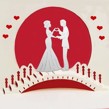

Heart on the wedding bridge Metal steel Cutting Dies DIY Scrap booking Photo Album Embossing paper Cards 6*9.5cm