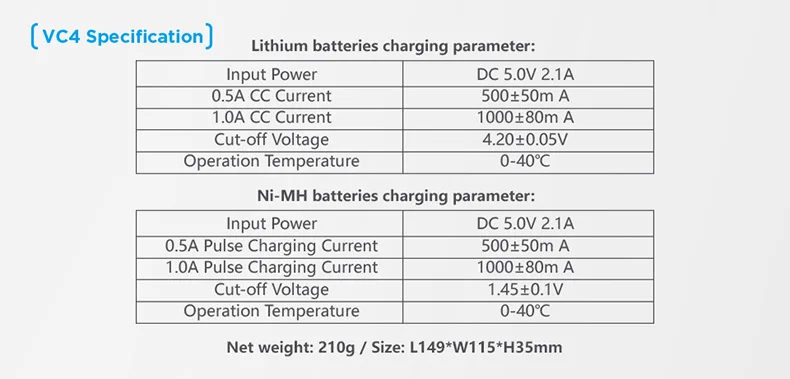 XTAR 18650 зарядное устройство/VC2 VC4 lcd USB зарядное устройство/QC3.0 Быстрая зарядка VC4S SC2/VC2S PB2 18650 зарядное устройство