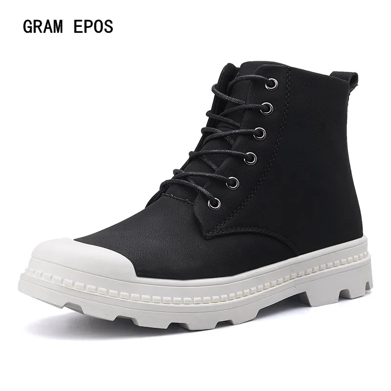 GRAM EPOS/черные и белые ботинки; мужские зимние ботинки; Теплые ботильоны; Водонепроницаемая износостойкая повседневная обувь