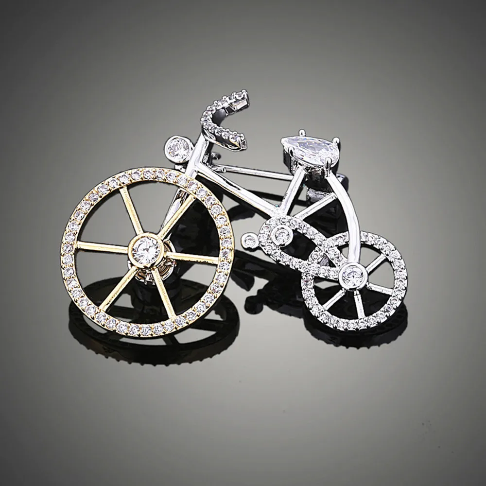 

2019 Creative Sports Bike Wheels Rotating Zircon Brooch Casual Sports Pin Boy & Girl Gift X00246