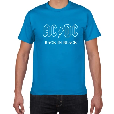 Новинка, Camisetas AC/DC band rock, Мужская футболка с графическим принтом acdc, Повседневная футболка с круглым вырезом, хип-хоп, короткий рукав, хлопковый топ - Цвет: jewelry blue