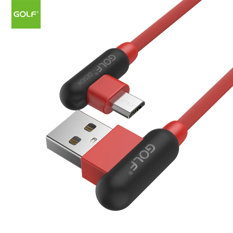 

GOLF 2.4A Right Angle Fast Charging USB Data Sync Charger Cable For iPhone 5S 6 6S 7 8 Plus X SE Samsung S7 S8 S9 LG G3 G4 G5 G6