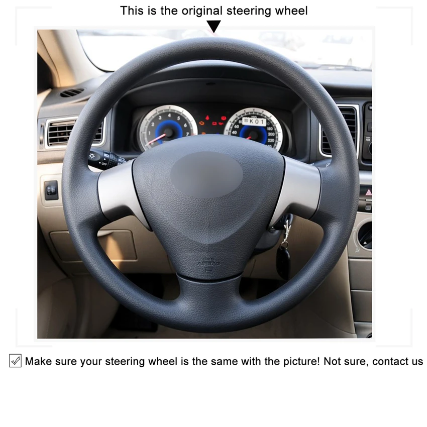 PONSNY черная крышка рулевого колеса из искусственной кожи для Toyota Corolla 2009-2013 Matrix 2009-2010 Auris 2007-2009
