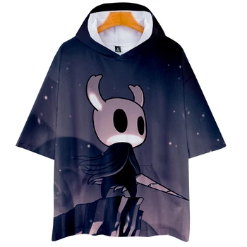 

Hollow Knight Team Cherry New 2019 cos hot short-sleeved hooded T-shirt unisex couple love parent-child cosplay