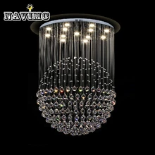 Modern LED K9 Crystal Ceiling Lights Stair Hanging Lamps Fixtures With Multi-Size Ac For Indoor Home Kingdom Lighting