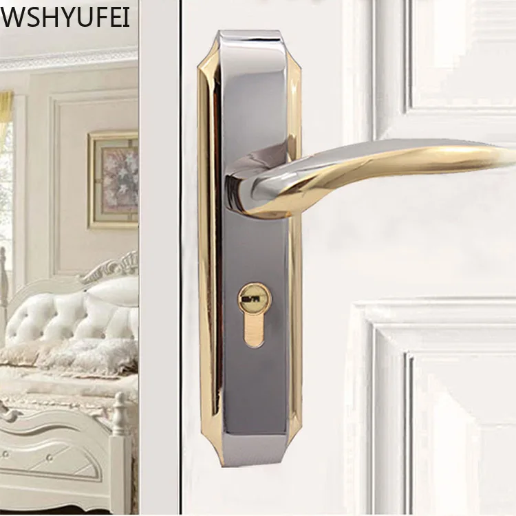 1pcs Antique Gold Mute Room Door Lock Handle American Style 1pcs Antique Gold Mute Room Door Lock