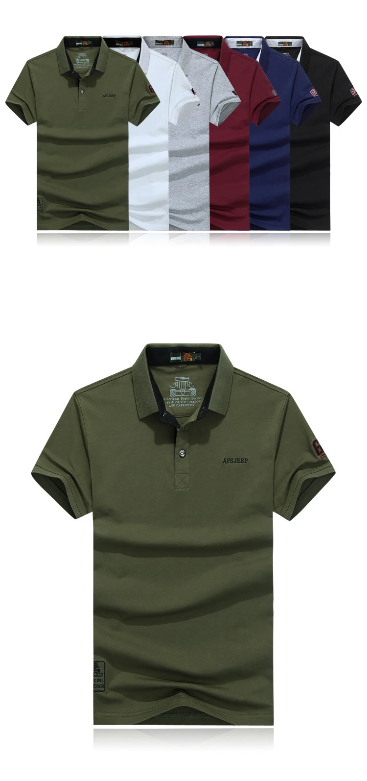 AFS JEEP, брендовая мужская рубашка поло, летняя, дышащая, хлопковая, в стиле милитари, поло, para hombre, размера плюс, M-3XL, Camisa Polo Masculina