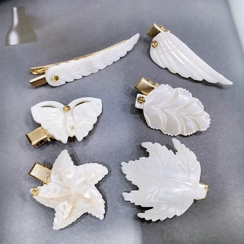 

Hairpins Shell Metal White Hair Clips For Women Creative Duckbill Hair Ornament Clip Barrette For Girls 7cm/6cm/4cm