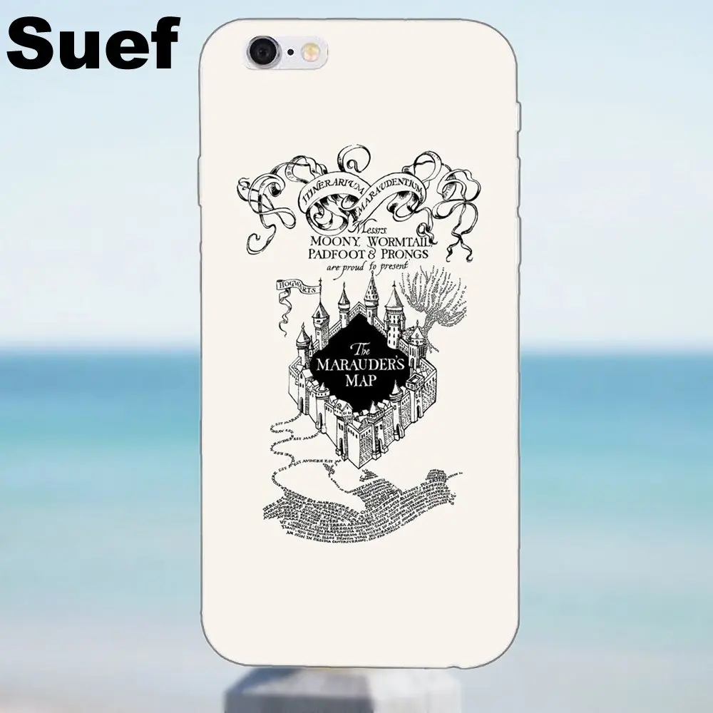 Suef Marauders карта для iPhone 4 4S 5 5S 5C SE 6 6S 7 8 Plus X Samsung Galaxy A3 A5 J1 J3 J5 J7 2016 2017 TPU чехлы