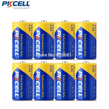 

8PCS PKCELL D UM1 R20 R20P 1.5V Zinc Carbon Batteries Single Use Batteria For Walkman Toys Watches And Clocks Wireless Mouseand