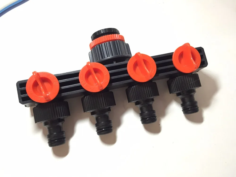 4 Way Garden Tap Splitter 3/4" Outdoor Water Tap to Garden