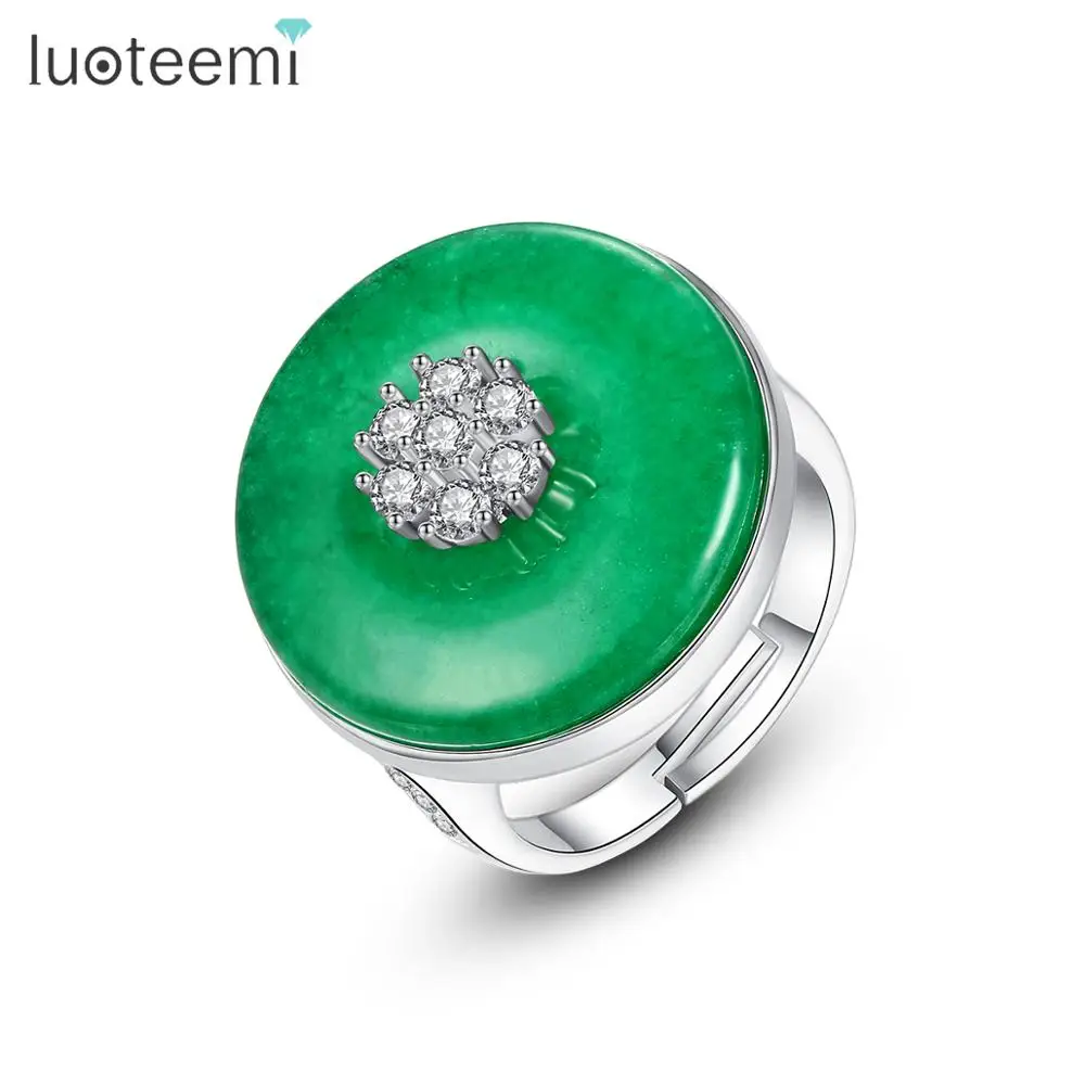 Винтажное кольцо LUOTEEMI с изменяемым размером для женщин свадебное свидание
