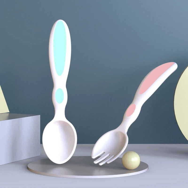 

Baby Spoon Silicone Fork Set Feeding Dishes Tableware Children Trainning Flatware Cutlery Tools-for-patchwork Lot Soup PP Ladle