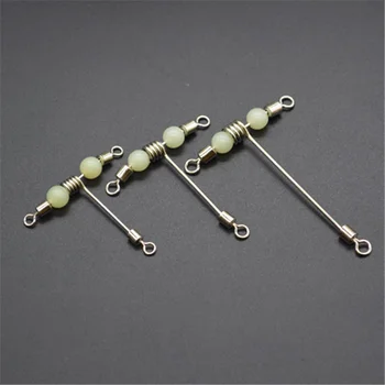 

5pcs 3 Way Luminous T-shape Cross-line Rolling Swivel with Pearl Beads Fishing Swivels Fishhooks Fishing Connector