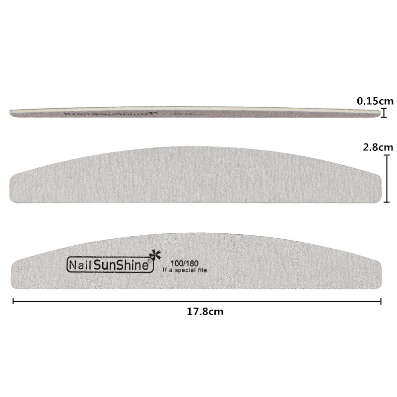 Jual 7 Pcs lot Kayu Kuku File untuk Manikur 100 180 Kuat Tebal Amplas Amplas Kuku File Penggemar Buffing Abu abu Perahu Perawatan Kuku alat