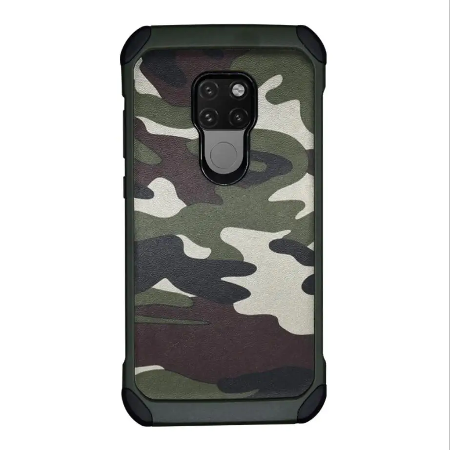 

Camouflage Case For Huawei p30 lite Army 2 in1 PC TPU Armor Anti-knock Protective Back Cover For Huawei p30 p30 pro