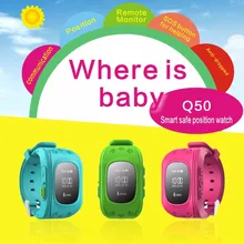 Q50 Safe Kids Smart Uhr Gps-verfolger Englisch, Russisch SOS Notfall GSM Intelligente Handy App Für IOS & Android Q50 SmartWatch