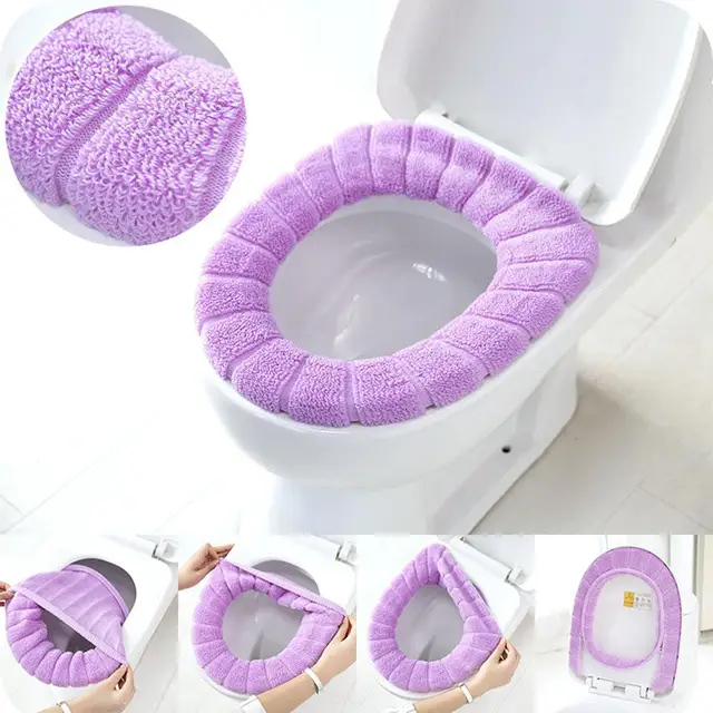 LanLan Cotton Fuzzy Soft Winter Toilet Seat Warmer Cover Practical