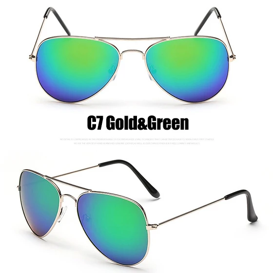 Новые зеркальные солнцезащитные очки пилота для женщин/мужчин, брендовые дизайнерские роскошные солнцезащитные очки для женщин, винтажные уличные очки для вождения - Цвет линз: 6