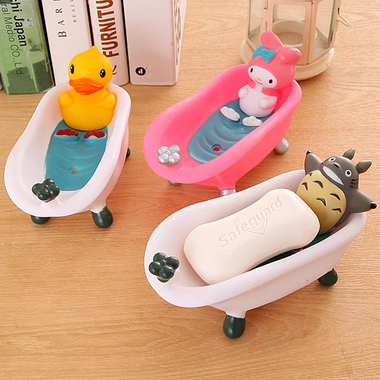 

Creative Bathroom Soap Rack Lovely Cartoon handmade Soap Tray Draining Rack