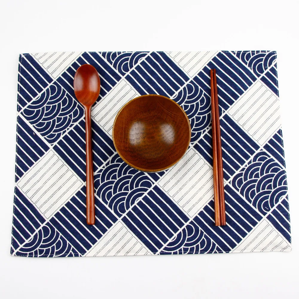 

30x40cm Japanese placemats fashion cotton linen placemat heat insulation mat dining table mat fabric Napkins