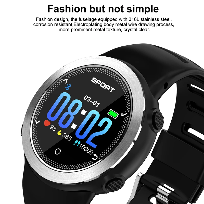 

HD Touch Screen Bluetooth Smart Watch Silicone Strap Waterproof Heart Rate Monitor Sports Fitness Tracker Smart Watch Men Women