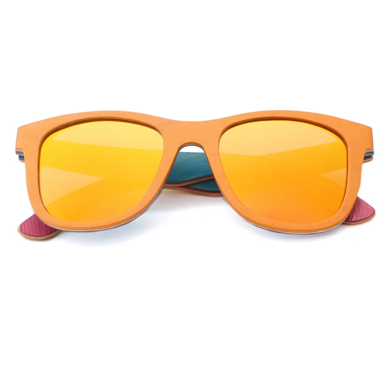 Kopen BerWer Merk Designer hout Zonnebril Nieuwe Gepolariseerde Vrouwen Mannen Gelaagde Skateboard Houten Zonnebril Retro Vintage Eyewear