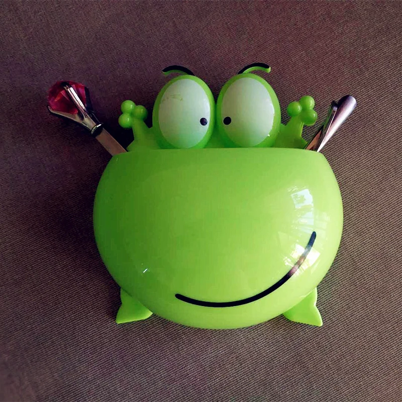 New Creative Cartoon Frog Model Toothbrush Toothpaste Holder Sucker Type Bathroom Children's | Дом и сад