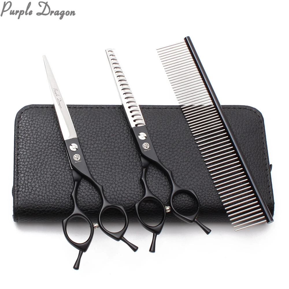 

1Set 7INCH 440C Puppy Grooming Scissors Straight Scissors Thinning Shears Professional Pets Scissors Dogs Scissors Add Bag Z9029