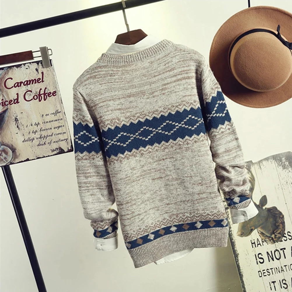 Мужские свитера Мужской пуловер с круглым вырезом свитер смешанных цветов свитер для джентльмена модный стиль