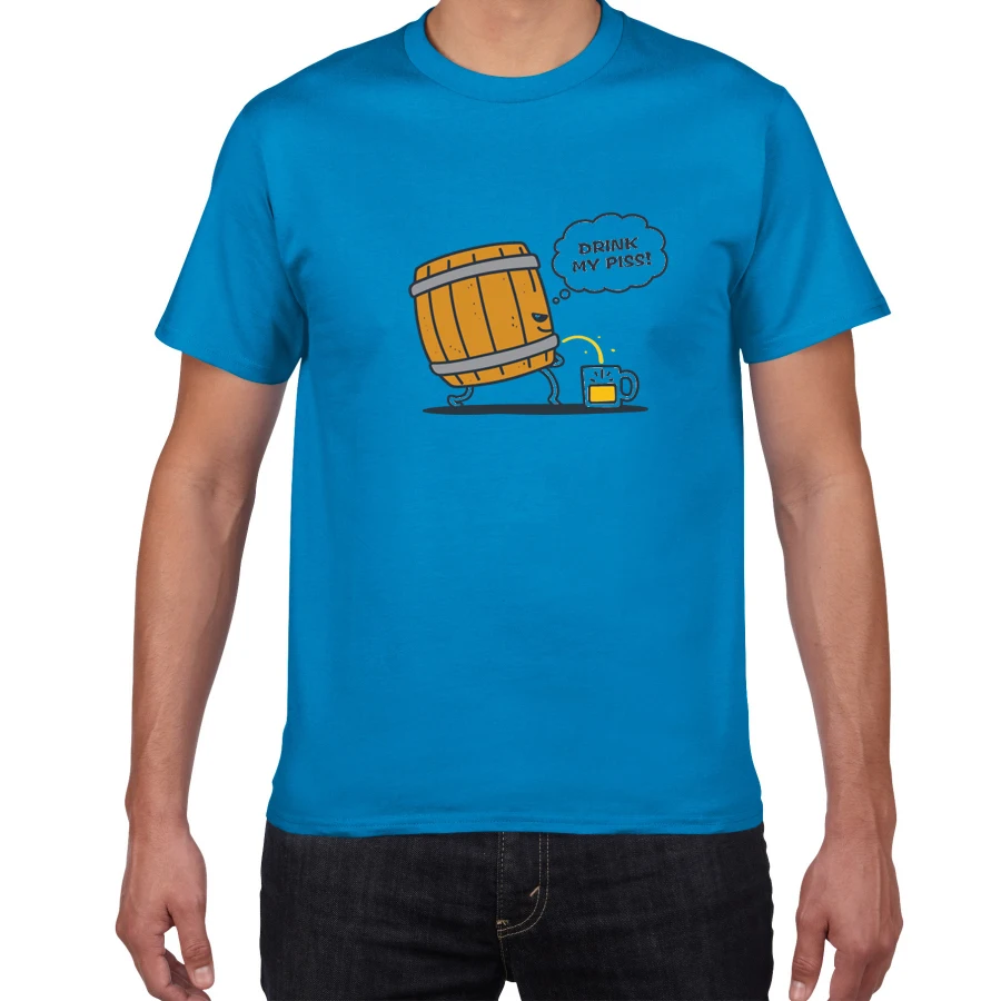 Летняя хлопковая футболка с надписью «THIS GUY NEEDS A BEER», Мужская футболка с принтом «Fishing Beer Live The Dream», забавный подарок, футболки - Цвет: F537MT diamond blue