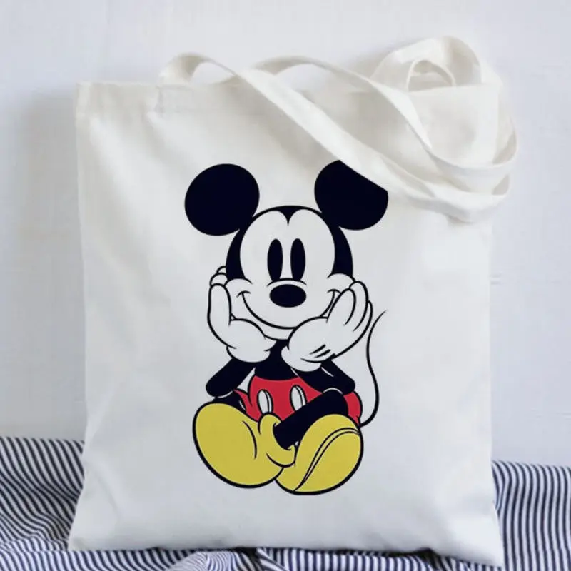 Disney Микки Маус мультфильм плюшевая женская сумка на плечо женская модная парусиновая Сумочка девушка подарок сумка шоппинг - Цвет: 3