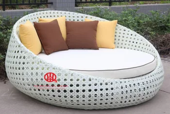 

outdoor garden furniture leisure rattan round sunbed ,rattan outdoor poolside wicker plastic sunbed
