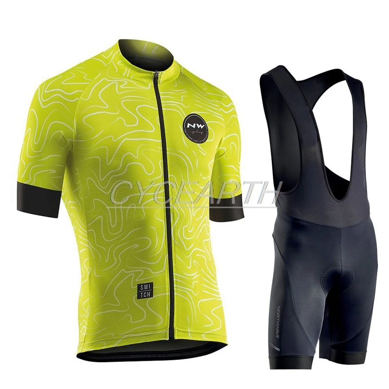 

Northwave 2019 Summer Men Cycling Jersey Short Sleeve Maillot Set bib shorts Bicycle Clothes Gel Pad Shirt Clothing NW