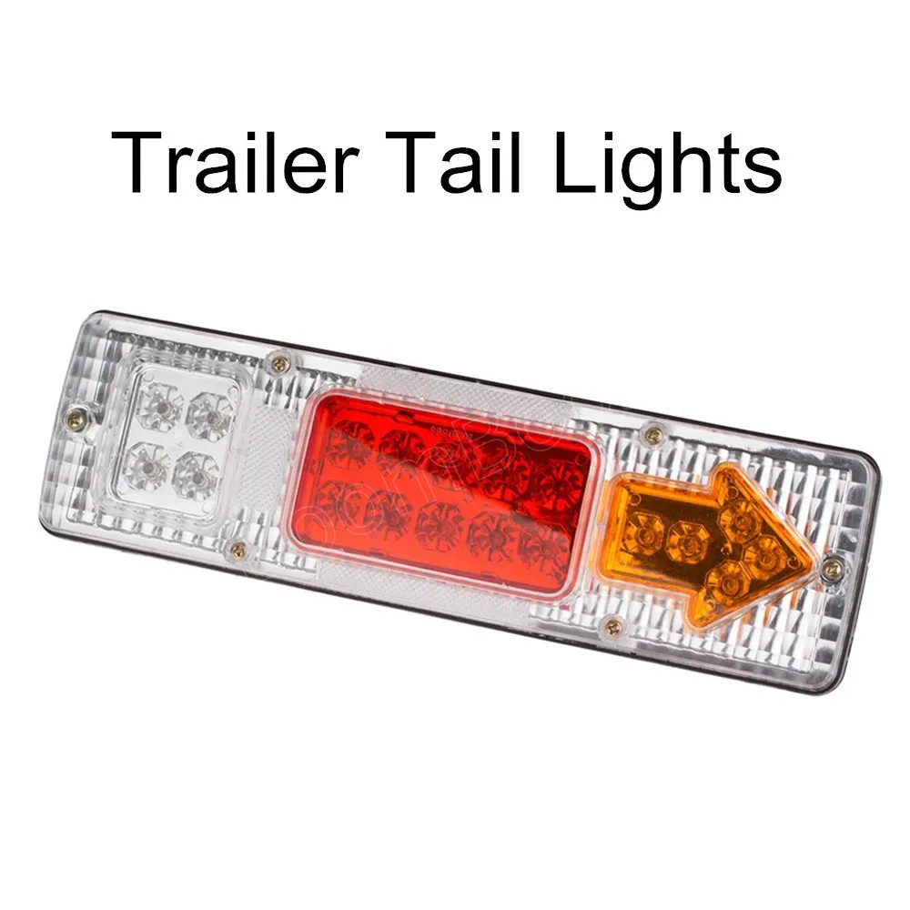 free shipping 2 Pieces / Lot 24V Car Led Taillight Left And Right Trailer Warning Light 19 Led