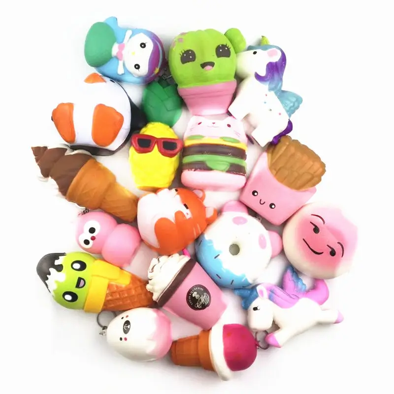 2018 Jumbo Squishy игрушки Дети медленный рост Антистресс игрушка кошка гамбургер фри Squishies игрушка для снятия стресса Забавная детская игрушка в