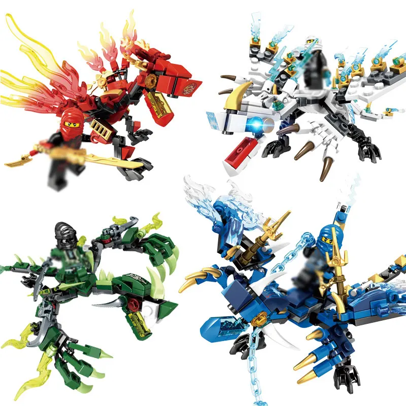 Construcción ninja dragon Caballero bloques de construcción iluminar juguete para los niños Compatible Legoing Ninjagoes bricolaje ladrillos para niño amigos