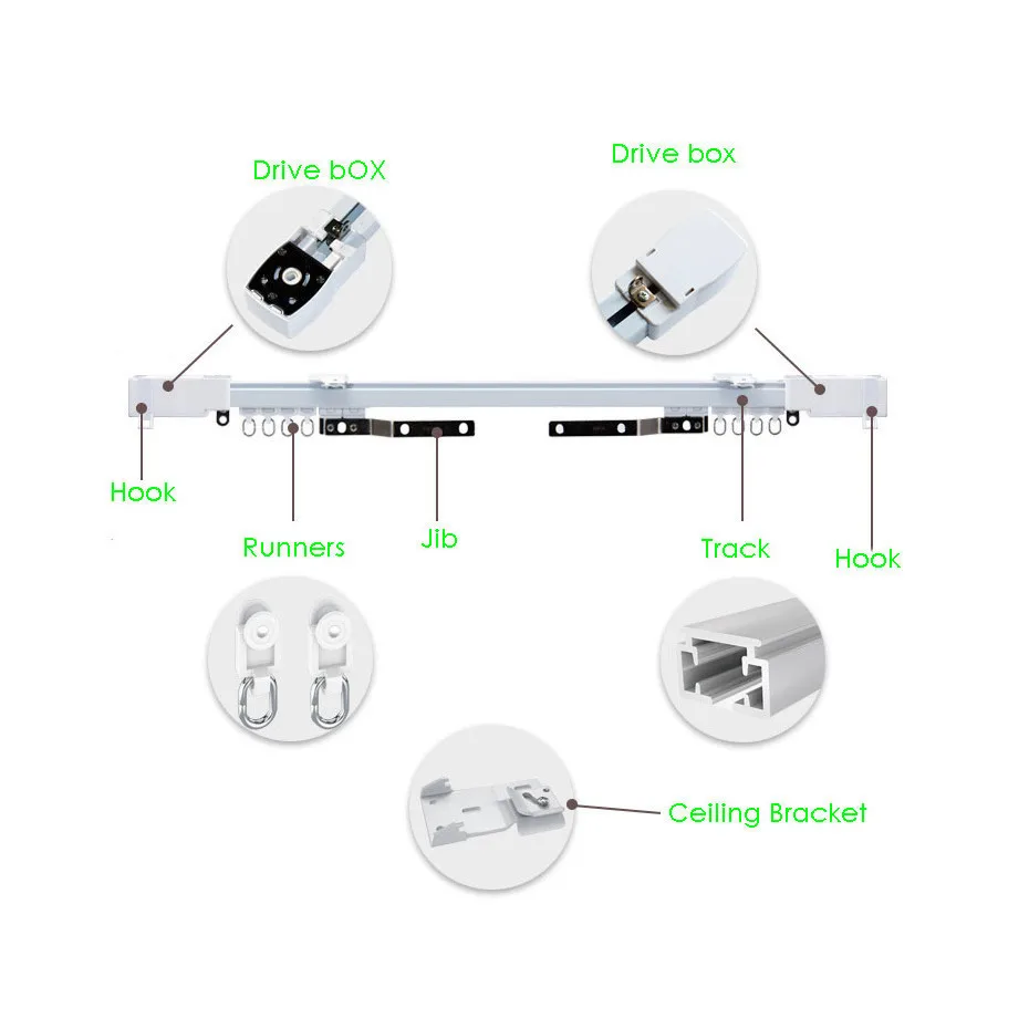 Super Silent Electric Curtain Track for Xiaomi Aqara B1 Motor,Mi Home App Control,Mijia Automatic Curtain Rail System,Customized