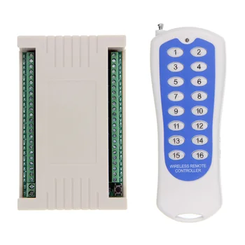 

2019 NEW DC 12V 24V 16 CH Channels 16CH RF Wireless Remote Control Switch System, Transmitter + Receiver,315/433 MHz