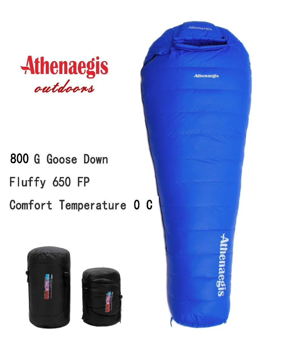 Limited  Athenaegis ultralight comfortable waterproof 800g white goose down filling can be spliced winter sl