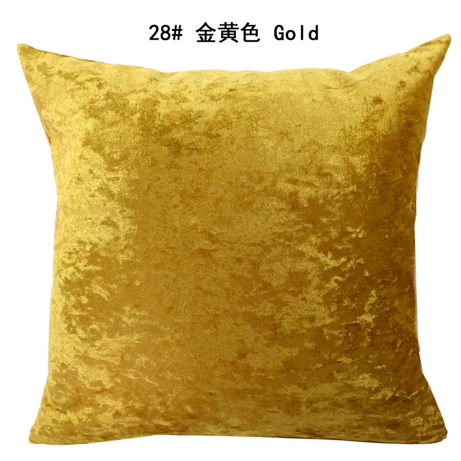Супер мягкий бархатный декоративный чехол для подушки 40x40/45x45/50x50/55x55/60x60/65x65/70x70 см, наволочка для дивана крышка - Цвет: gold