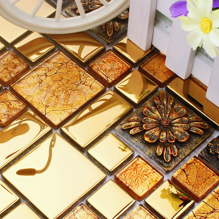 Goldene Harz Edelstahl Glas Mosaik Fliesen Hmgm1080a Fur Backsplash Kuche Wand Boden Mosaik Fliesen Freies Verschiffen Tile For Kitchen Kitchen Tilestiles Kitchen Aliexpress