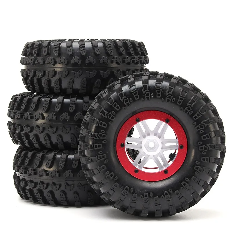 

AUSTAR 4PCS Wheel Tires Rims Inflate Beadlock Pneumatic Tyre 3021RD For 1/10 RC Car