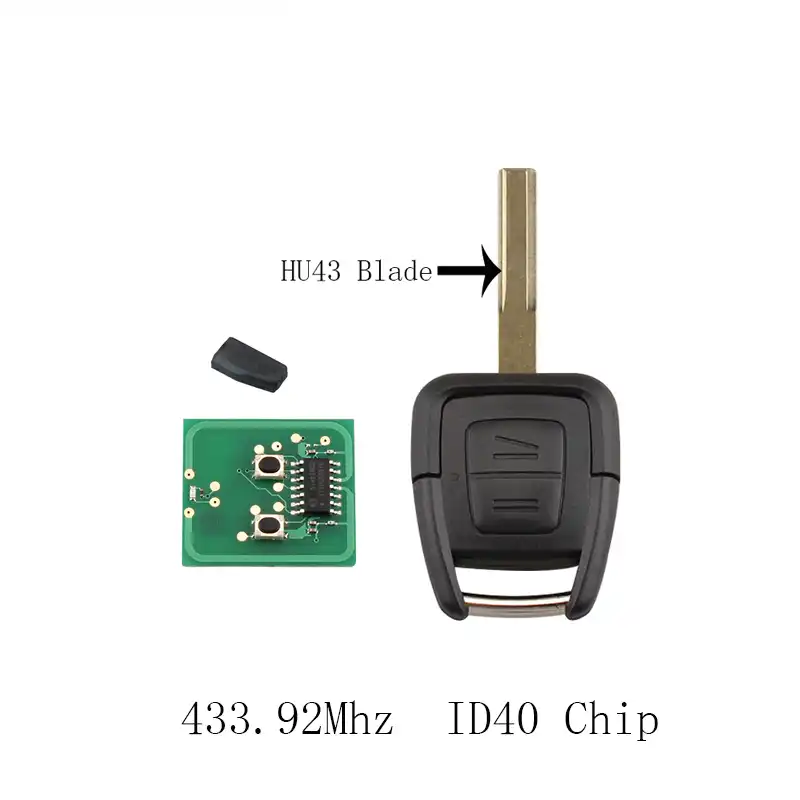hu43 rohling para Opel radio control remoto Llaves de coche 3 teclas carcasa