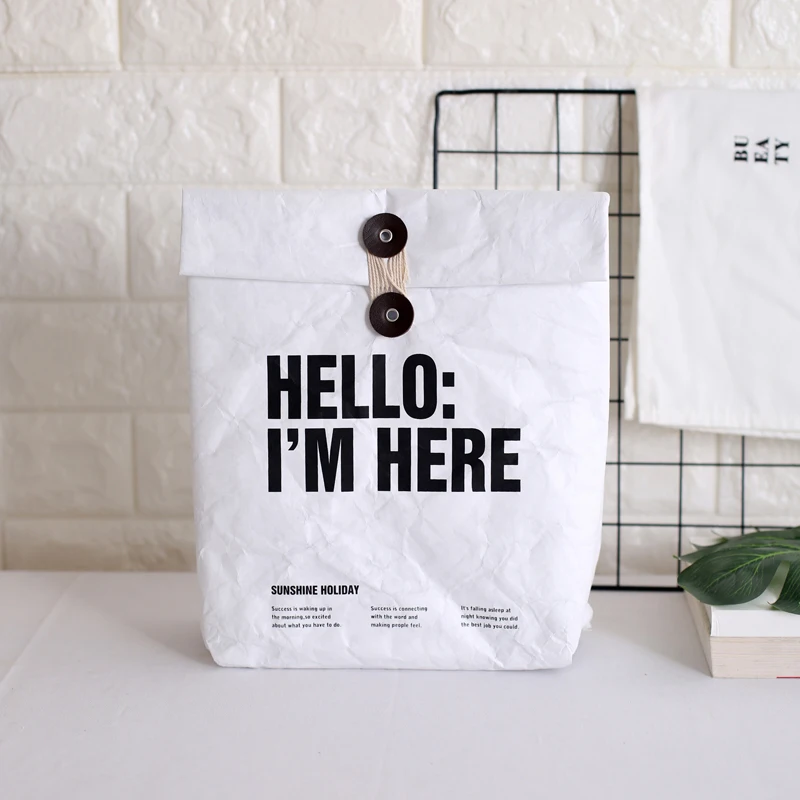 

10PCS / LOT Fashion Insulated Thermal Lunch Bag Reusable Bag Protable Cooler Bag Tyvek Bento Pouch Insulated Picnic Lunch Tote