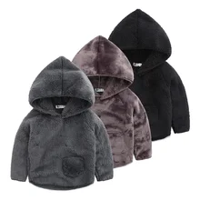 Baby with pure wool fleece male the new qiu dong outfit 2016 children a hooded sweater boy double-sided velvet coat color