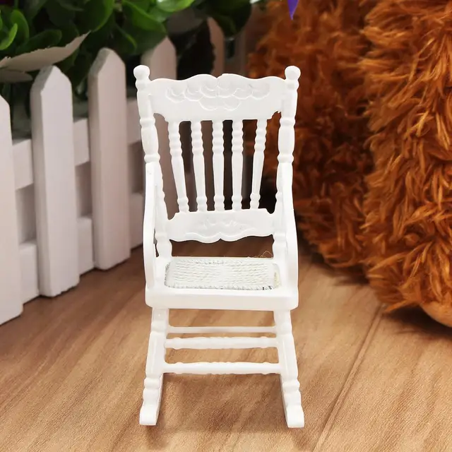 white wooden rocking chair solid wood new 112 dollhouse miniature furniture white wooden rocking chair hemp rope seat for dolls white wooden rocking chair solid wood new 112 dollhouse miniature furniture white wooden rocking chair hemp rope seat for dolls