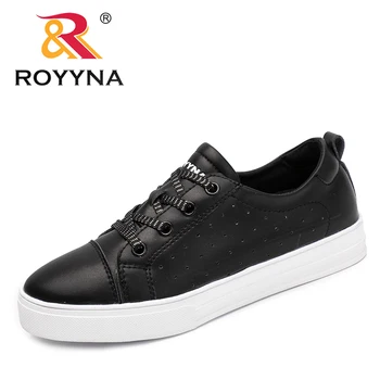 

ROYYNA New Classics Style Women Sneakers Shoes Microfiber Femme Flats Platform Feminino Sapato Lace Up Lady Leisure Shoes