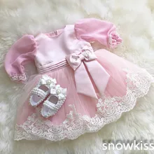 Румяный розовый кружевной цветок девушка платья для маленьких детей прекрасный первого причастия до середины икры Детские платья красивый детский мяч платья