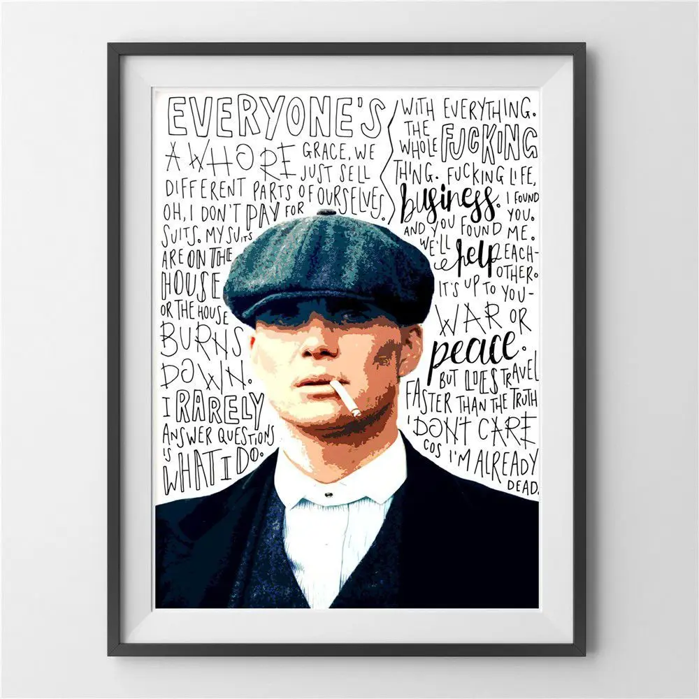 Peaky Blinders Shelby Fan художественное произведение на холсте, живопись, плакат для домашнего декора, плакаты и принты, декоративные картины без рамы - Цвет: 3